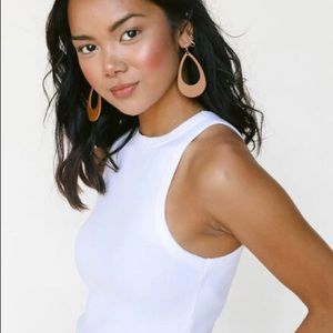 Nickel and Suede London Tan Cut Out Earrings